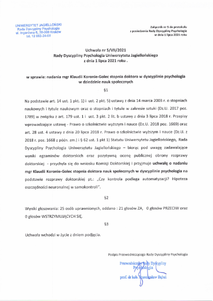 doktor nauk społecznych psycholog