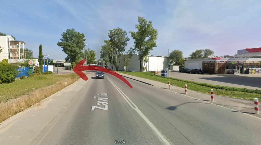 zdjęcie wjazd apriori zawiła 61a od strony ruczaju kobierzyna