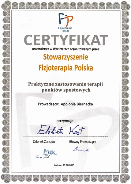 apriori krakow elżbieta kost doświadczona fizjoterapeutka Kraków Zaburzenia ruchowe neurologiczne Zaniki mięśniowe Ograniczenie zakresu ruchów Niedowład kończyn