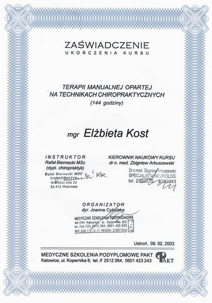 fizjoterapia krakow Palec trzaskający Ostroga piętowa Dyskineza łopatki Udar mózgu Stan poudarowy Choroby kręgosłupa mięśni neurologiczne reumatologiczne stopy Płaskostopie apriori elzbieta kost