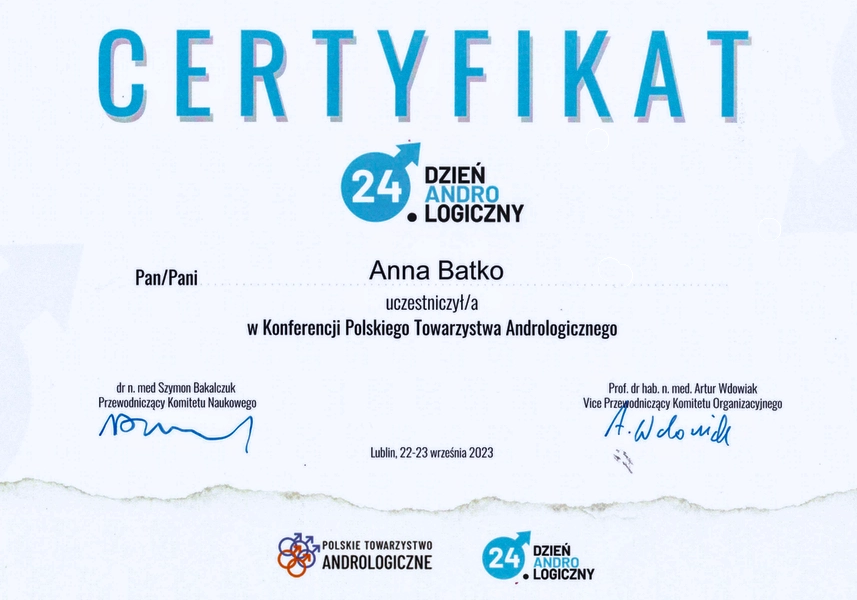 dobry androlog uczestniczy w konferencji polskiego towarzystwa andrologicznego anna batko apriori kraków zawiła 61a